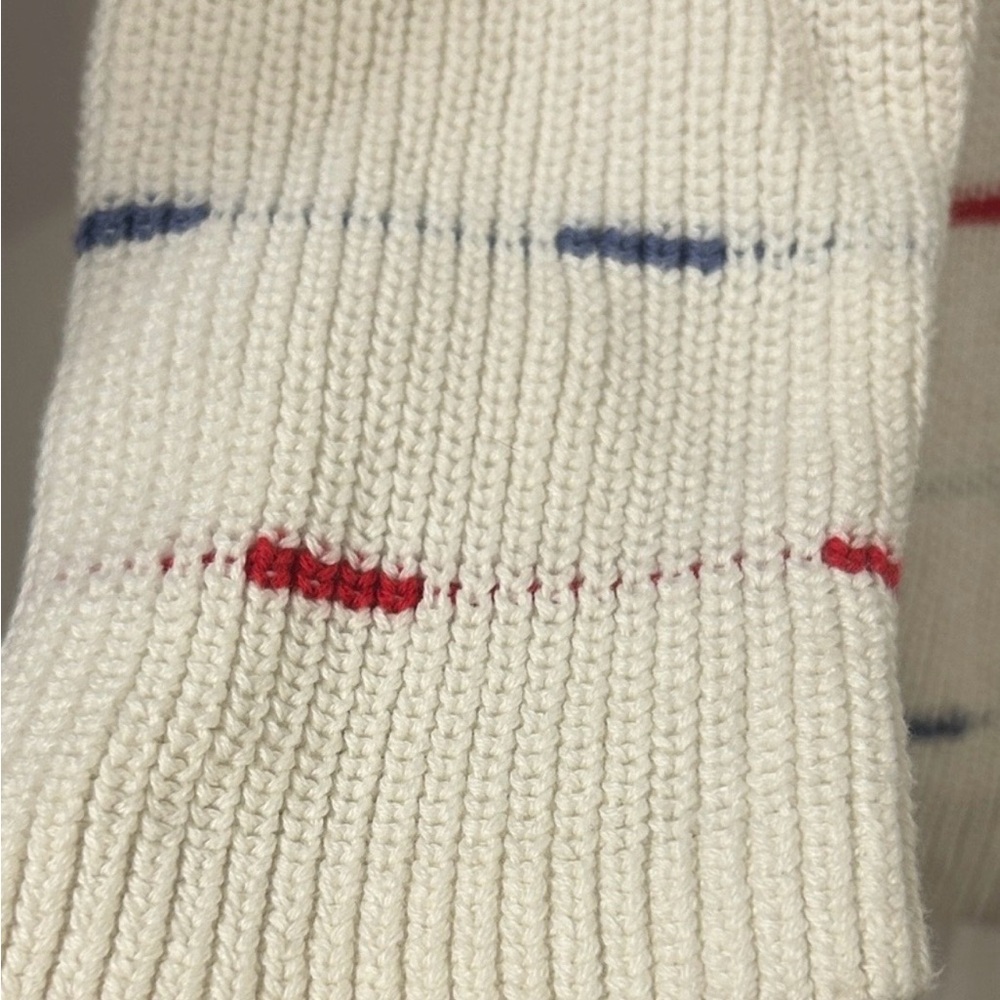 Reitmans Cream Sweater with Red, Blue, and Black Stripes - Picture 5 of 5